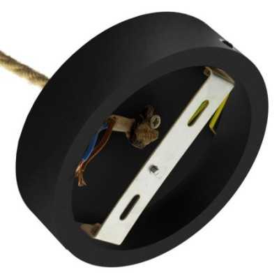 Soporte de madera negro 120mm diámetro y una salida