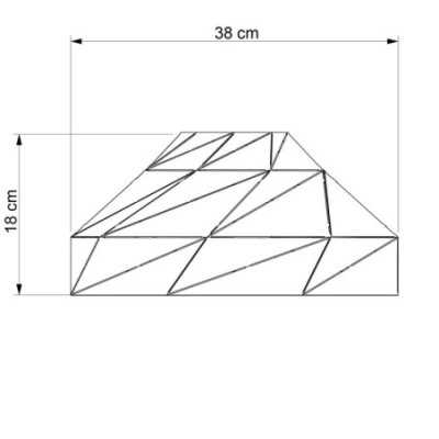 Pantalla de diseño minimal metálica negra 380mm x 180mm