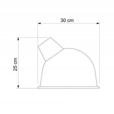 Pantalla de estilo industrial inclinada blanca 300mm x 250mm