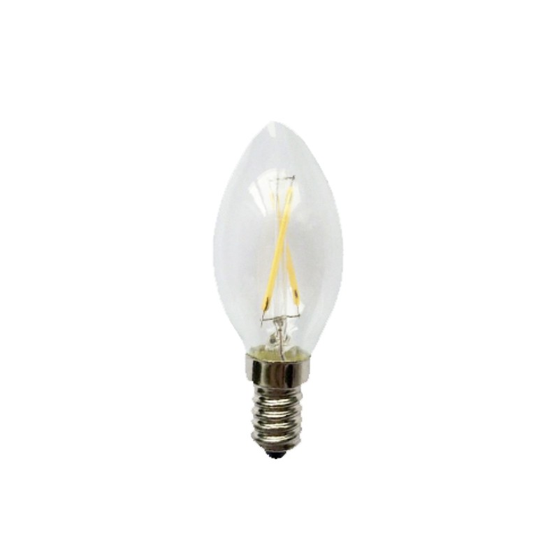 Bombilla LED vintage vela E14 2W 120lm transparente - Bombillas decorativas  - Fabricatulampara