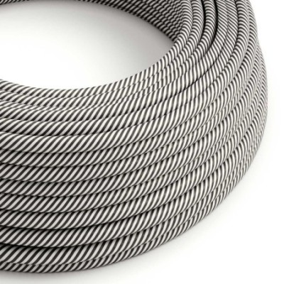 Cable decorativo textil a metros homologado gris zig zag