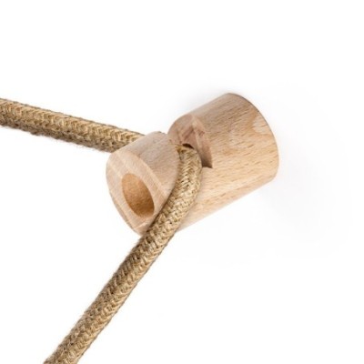 Pieza en V para pasar cables decorativos madera natural