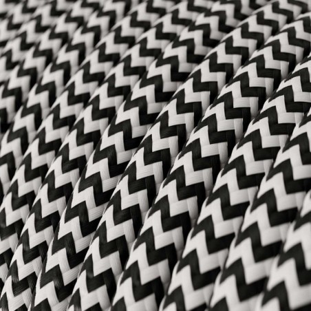 Cable decorativo textil a metros homologado bicolor negro
