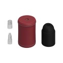 Kit portalámparas con funda de piel negro rosca E27