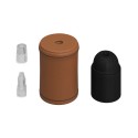 Kit portalámparas con funda de piel negro rosca E27