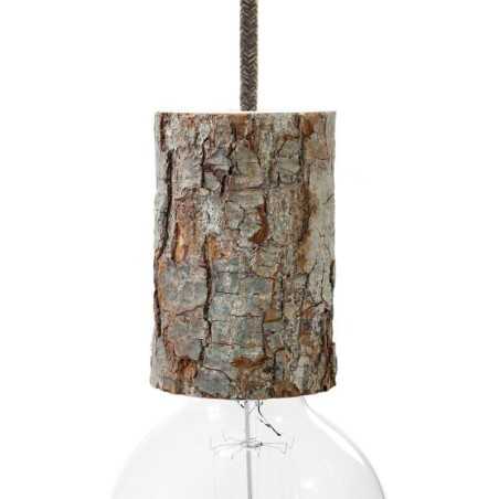 Portalámparas E27 madera natural tronco árbol