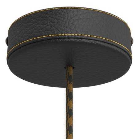 Soporte de lámpara forrado en piel marrón 124mm