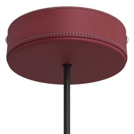 Soporte de lámpara forrado en piel marrón 124mm