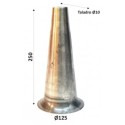 Campana de metal aluminio 250mm alto x 125mm diámetro