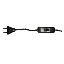 Conexión trenzada con interruptor y clavija para montar lámparas