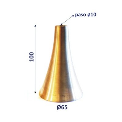 Campana de metal aluminio 100mm alto x 65mm diámetro