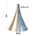 Campana de metal aluminio 200mm alto x 165mm diámetro
