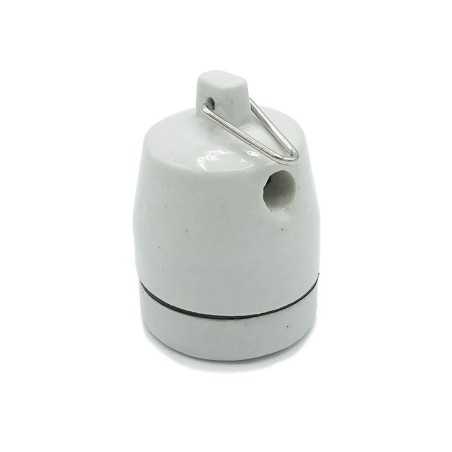 Portalámparas porcelana maciza blanco roto enlazable