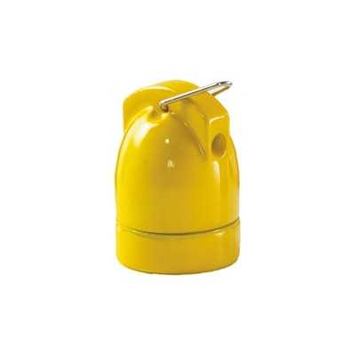 Portalámparas porcelana doble entrada E27 con gancho