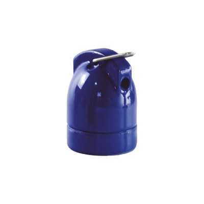 Portalámparas porcelana doble entrada E27 con gancho