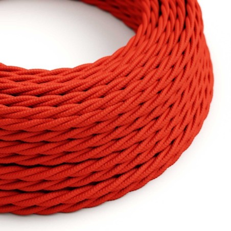 Cable decorativo textil trenzado acabado color rojo
