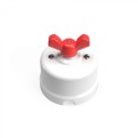 Conmutador de porcelana blanco con lazo de colores