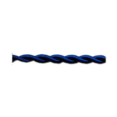 Cable decorativo textil trenzado acabado seda color azul