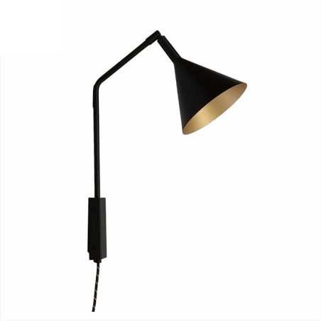 Aplique de pared color negro con campana cónica