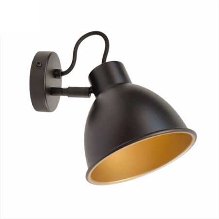 Aplique de pared negro con campana orientable