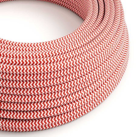 Cable decorativo textil a metros homologado bicolor rojo