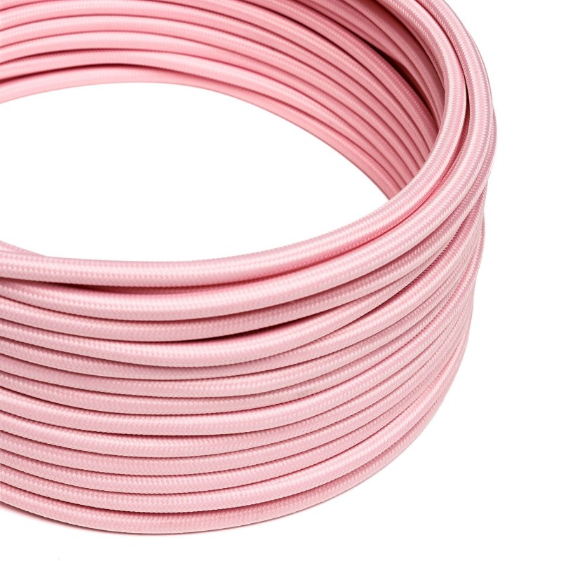 Cable decorativo textil a metros homologado color rosa claro