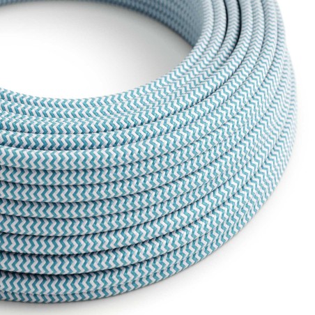 Cable decorativo textil a metros homologado bicolor azul