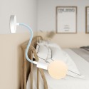 Tubo flexible forrado de tela azul cielo para hacer lámparas