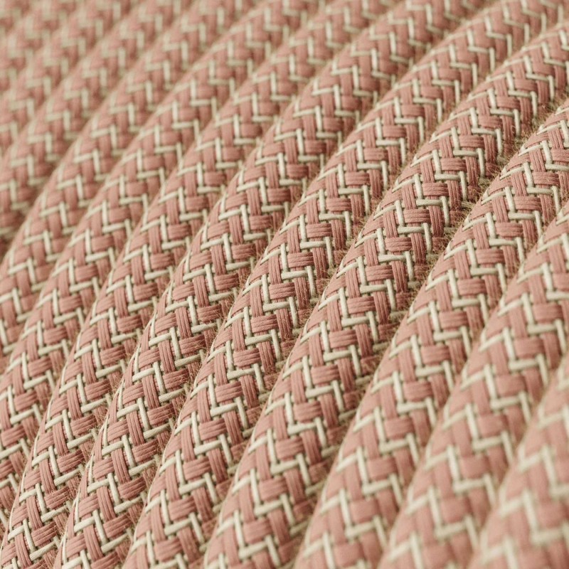 Cable decorativo textil a metros homologado color rosa lino