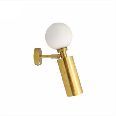 Aplique de pared latón con globo y cilindro focal