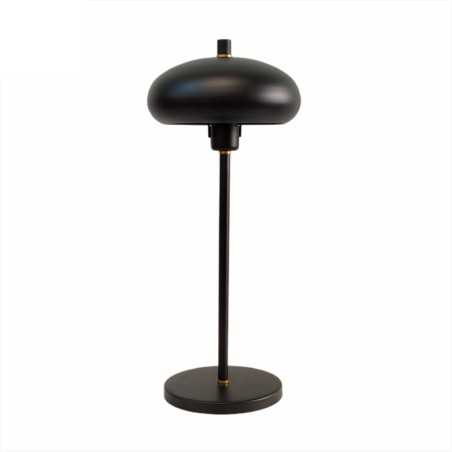 Lámpara de sobremesa con pantalla de metal negra