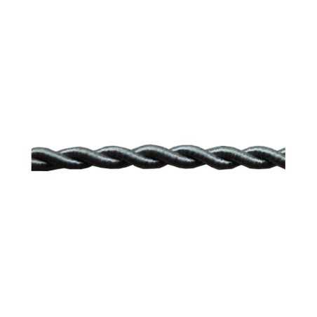 Cable decorativo textil trenzado acabado seda color gris