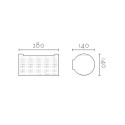 Aplique yeso grabado 280mm x 140mm x 140mm dos salidas