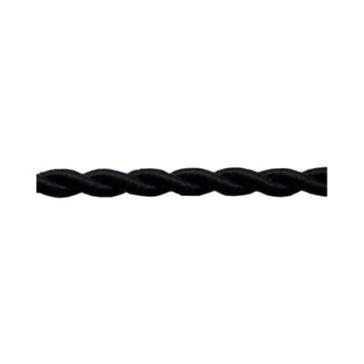 Cable decorativo textil trenzado acabado seda color negro