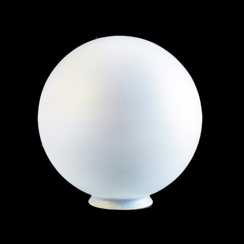 Globo de cristal con cuello blanco ácido para lámparas