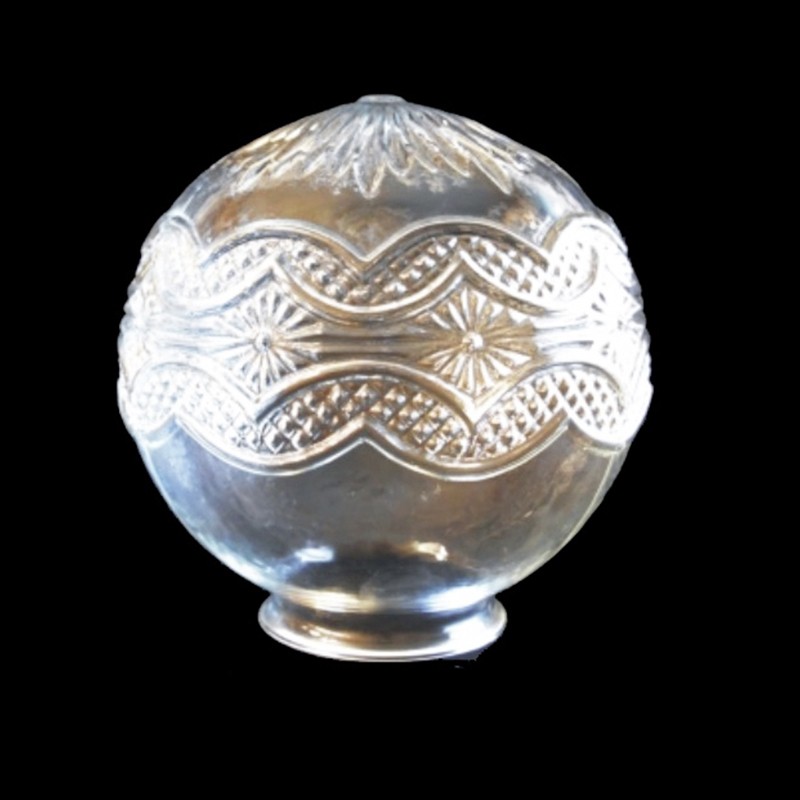 Bola cristal decorada semiopal relieve 200mm cuello