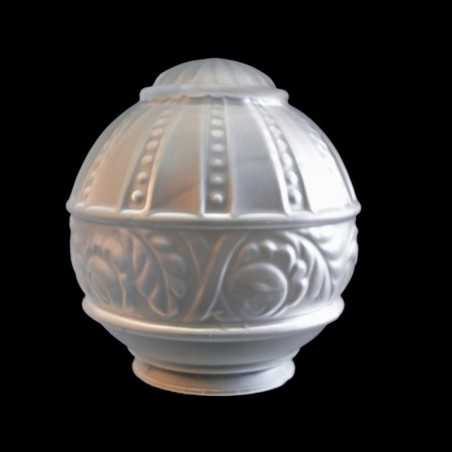 Bola de cristal mate decorada relieve 140mm cuello