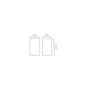 Aplique yeso recto 90mm x 200mm x 90mm doble salida