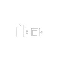 Aplique yeso recto 75mm x 180mm x 75mm doble salida