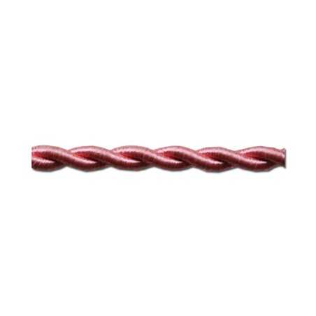 Cable decorativo textil trenzado acabado seda color rosa