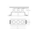 Foco escayola GU10 222mm x 76mm y altura 130mm