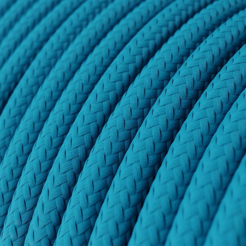 Cable decorativo textil a metros homologado color turquesa