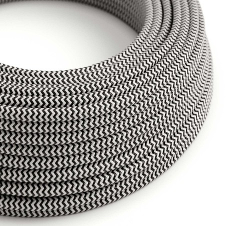 Cable decorativo textil a metros homologado bicolor negro
