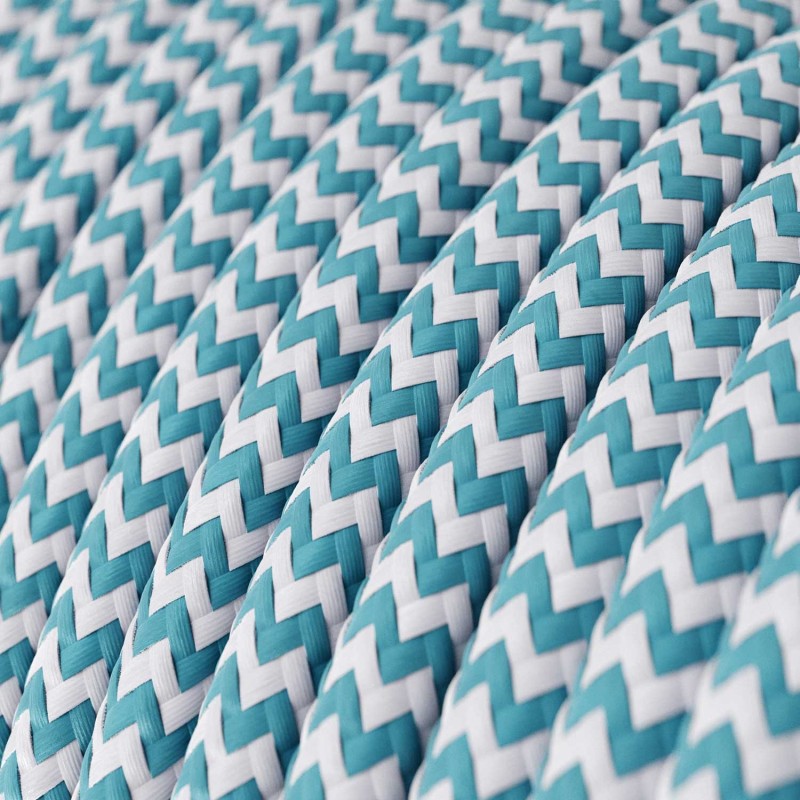 Cable decorativo textil a metros homologado bicolor azul