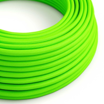 Cable decorativo textil a metros homologado verde fluor