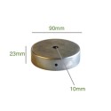 Soporte de hierro de 90mm diámetro x 23mm y una salida