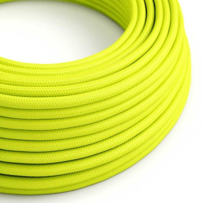 Cable decorativo textil a metros homologado color amarillo fluor