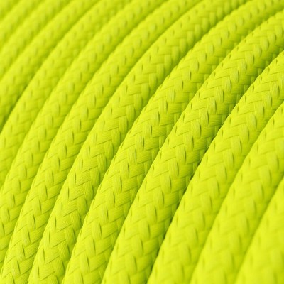 Cable decorativo textil a metros homologado color amarillo fluor
