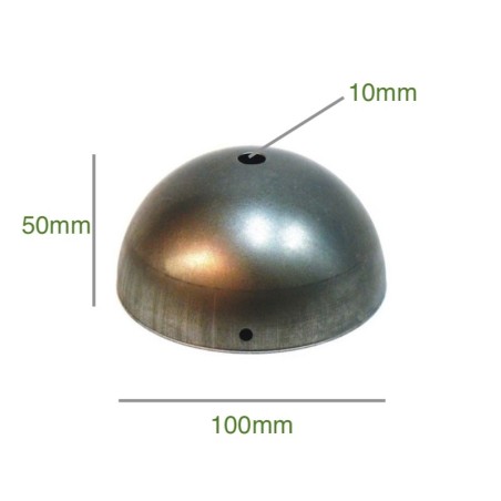 Soporte hierro esfera 100mm diámetro x 50mm una salida