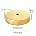 Tapa de latón de 122mm diámetro x 25mm de altura